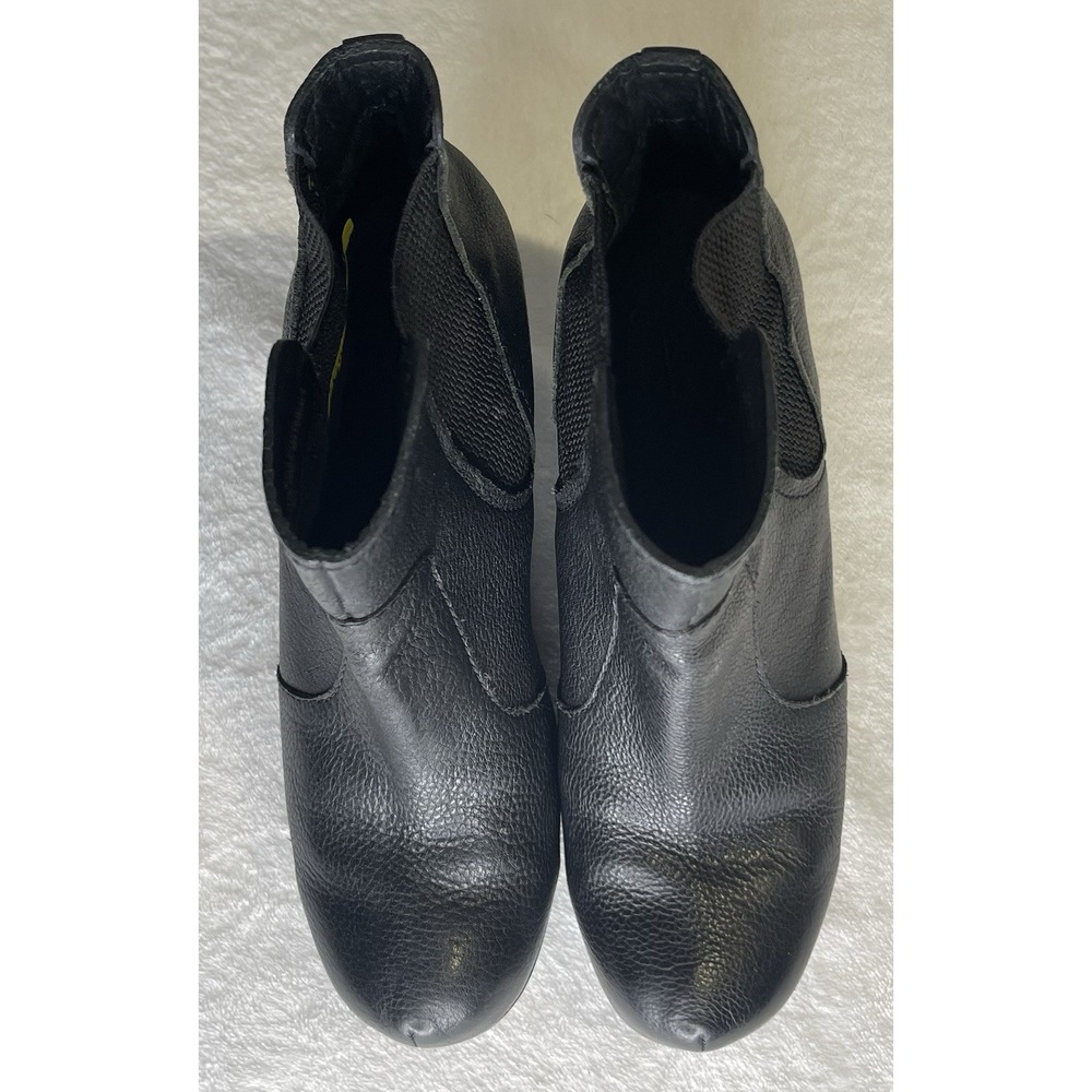 Korks Kork Ease Pilar Size 8M Black Leather Wedge Ankle Boots Chelsea Bootie - Picture 5 of 10